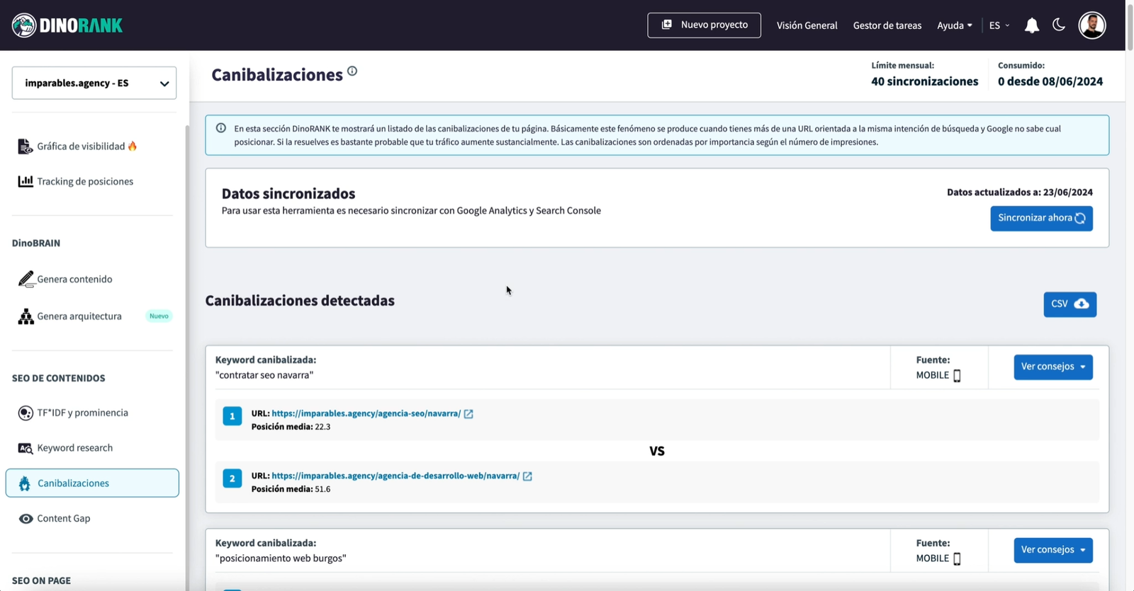 Ejemplo canibalización de DinoRAnks