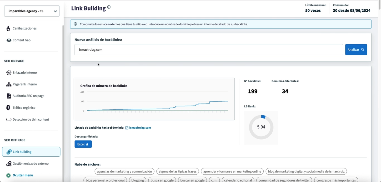 Ejemplo de Link Biulding de DinoRANK