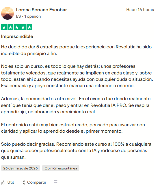 Opinión sobre Revolutia IA PRO Lorena Serrano